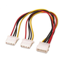 Nanocable Cable de Alimentación Molex 4-pin Macho a 2x Molex 4-pin Hembra 0,2 m